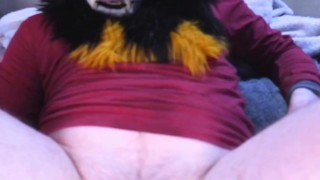 Hot furry Liger getting hole stretched