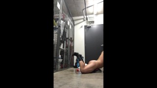 Humping my clothes full of piss and cumming with my weighted ball stretcher