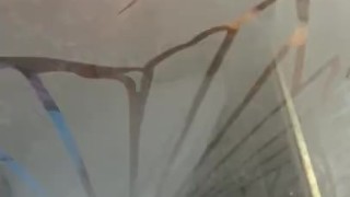 outside jerk off cum in rv