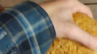 Fucking loaf of Bread masturbation hard fucking