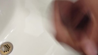 Almost caught by airport staff jacking off. Door was locked