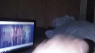 Jerking off while watching porn