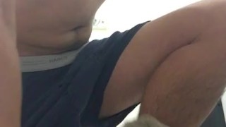 Taking Off my Work Uniform After work in Public Mall Restroom Toilet