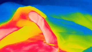Thermal camera erection, feel the warmth of my cock and see the white hot cum