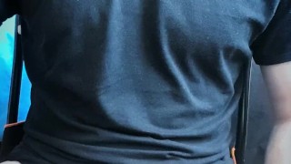 Muscular guy jerks off and cums a huge load