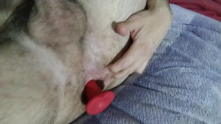 Filling my ass up and covering myself with a huge cumshot