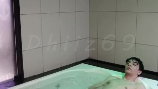 Boy getting sensual in the whirlpool