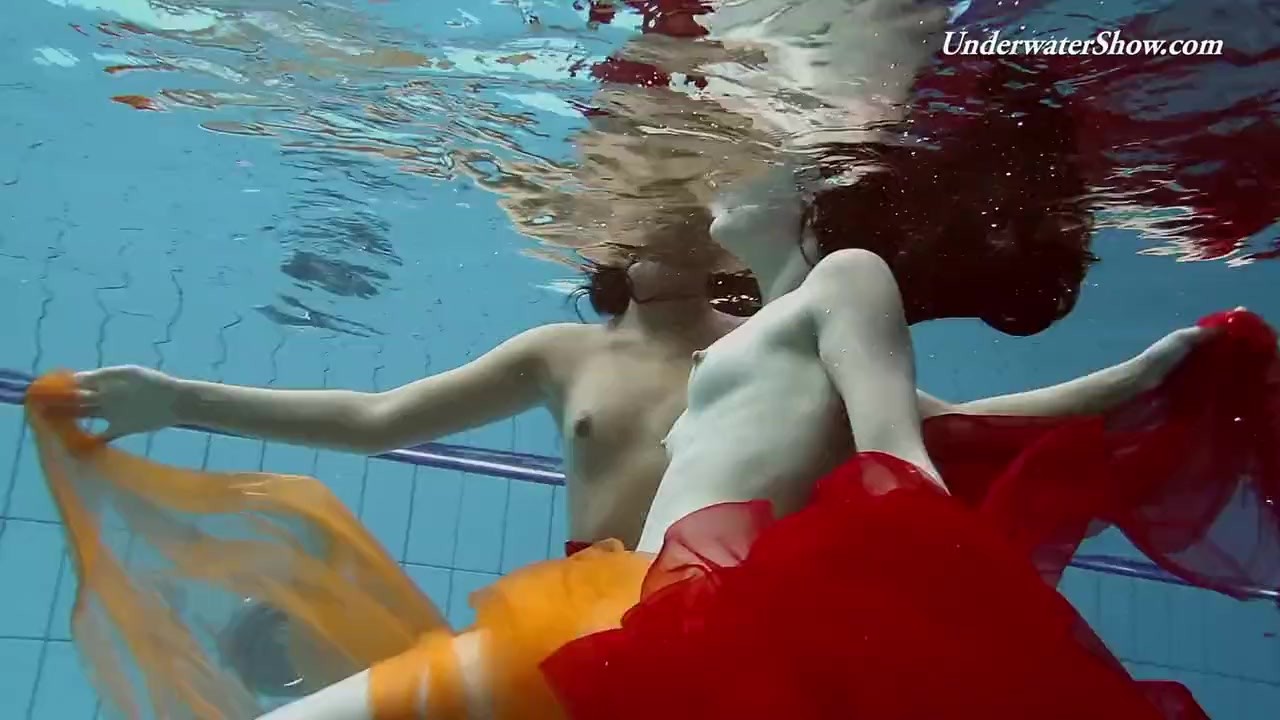 Mega hot and wet lesbos swimming and stripping