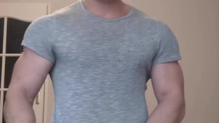 Stripping and flexing my thick muscles