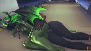 Yaoi Furry Yiff Anubis the Dog and a dragon sex in train