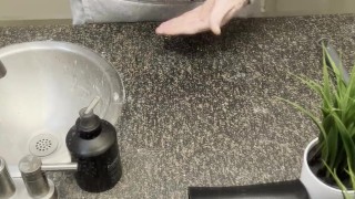 Twink sneaks away to milk his cock 🫣😈🍆