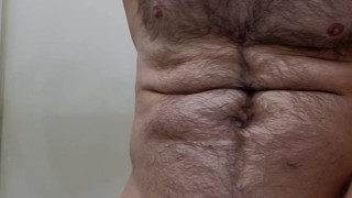 HUNG HAIRY HUNK FLEXING!