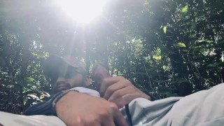 Happily Masturbating in the Forest