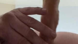 Stud bounces ass off thrusting dildo