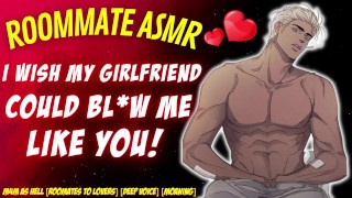 Making your str8 Roommate Moan from your lips on his balls [Part 1]