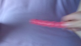 Anal Beads on my Wife Pussy as Dildo to go really deep. Every single ball is a source of pleasure.