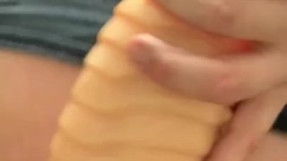 Xxl Dildo stretches asshole