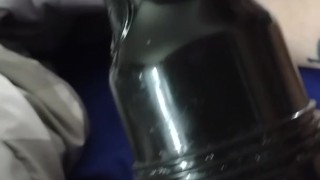 White Uncut Cock Cums in Fleshlight