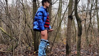 Middle eastern young guy with thick dick cums public