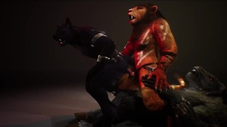 Furry threesome Anal 3D