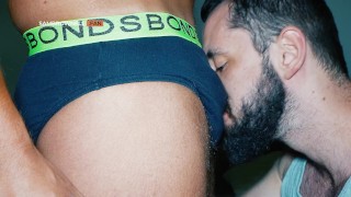 Straight Builder in Footy Shorts Gets Cock Worshipped