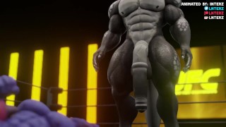 Dragons Wrestle and Grow Huge Muscles Animation