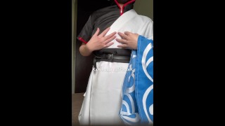Gintoki cosplay masturbating + nipple play [Part 1]