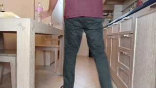 preparing food, but I have to pee badly