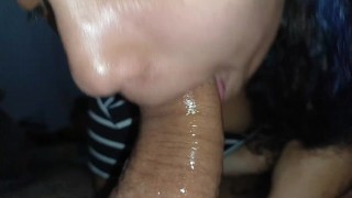 deep wet throat she's a teenager who sucks my dick a lot,she's addicted to sucking and choking