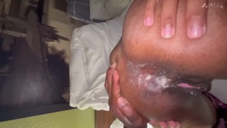 Sloppy head for daddy wet pussy let me squirt all over this BBC
