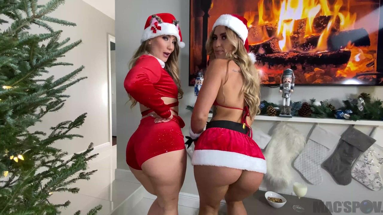Big Dick Santa Fucks TWO PAWGS under the Tree for Christmas - Kelsi Monroe  N AJ Applegate -