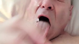 Squiring a big load into my face and mouth