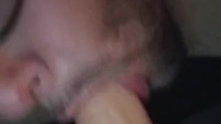 Slow suck on dildo