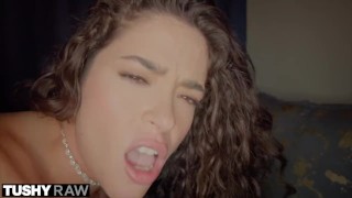 TUSHYRAW Anal-hungry kinky brunette goes ass to mouth