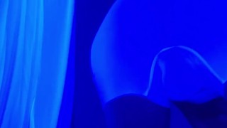 Showing feet in blacklight