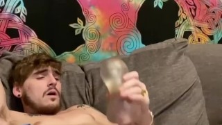 Fucking my fleshlight rough until amazing cumshot solo male masturbation