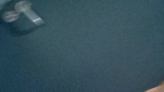 He came home from the office super horny and I start playing with my dick and ass in the bathroom