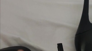 Cum on high black boots