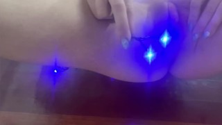 Had electric Shock in my pussy with the insertion of all christmas lights.