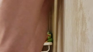 Straight boy takes 8inch toy