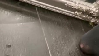 A teen guy in black socks Nike cummed a lot