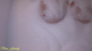 MILF in her hot tub fucks hubby's cock, fingers his prostate before unloading on her big natural tit