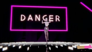 3D naked dance in stockings