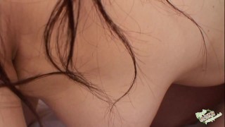 Blasting his semen all over this Asians super juicy big boobs