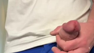 Construction worker solo male jacks off his huge perfect cock.