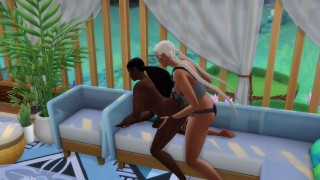 Lesbian Ebony Sluts Have Beach Orgy