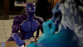 A Growth Gift - Dragon zoid muscle growth animation