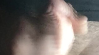 Christmas Eve tug during power outage moan and cum shot on shirt