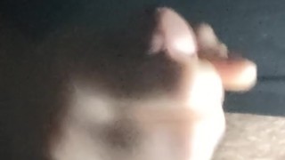Christmas Eve tug during power outage moan and cum shot on shirt