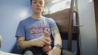 Christmas Jerk off PART 1 watch me stroke my massive cock and cum (subscribe to my OF for part 2)